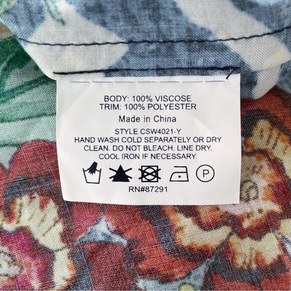 JOHNNY WAS Ciaga Mixed-Print Maxi Coverup Dress Blue Floral Geometric Size S - Picture 11 of 11